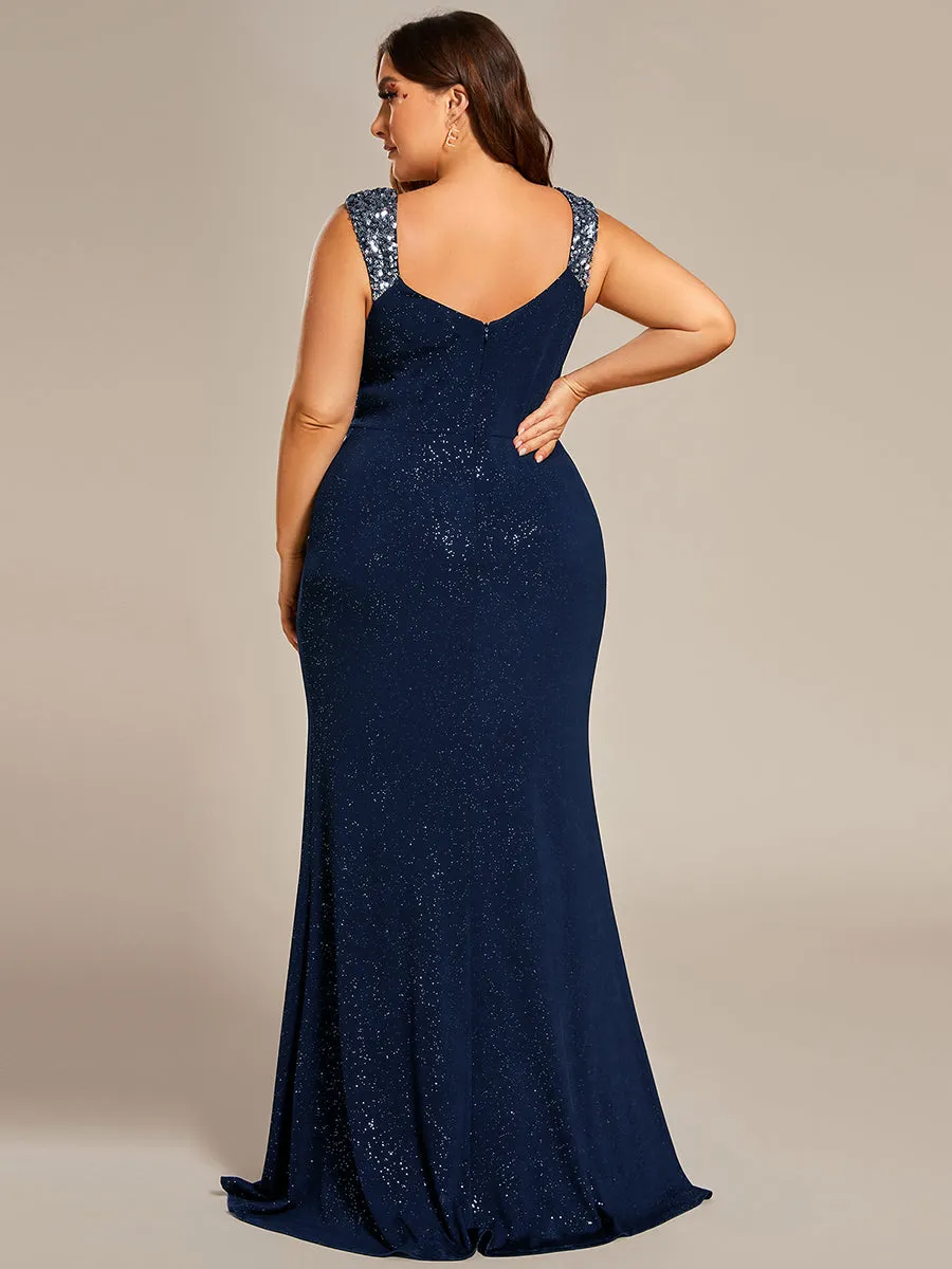 Plus Glitter Split Wholesale Evening Dresses