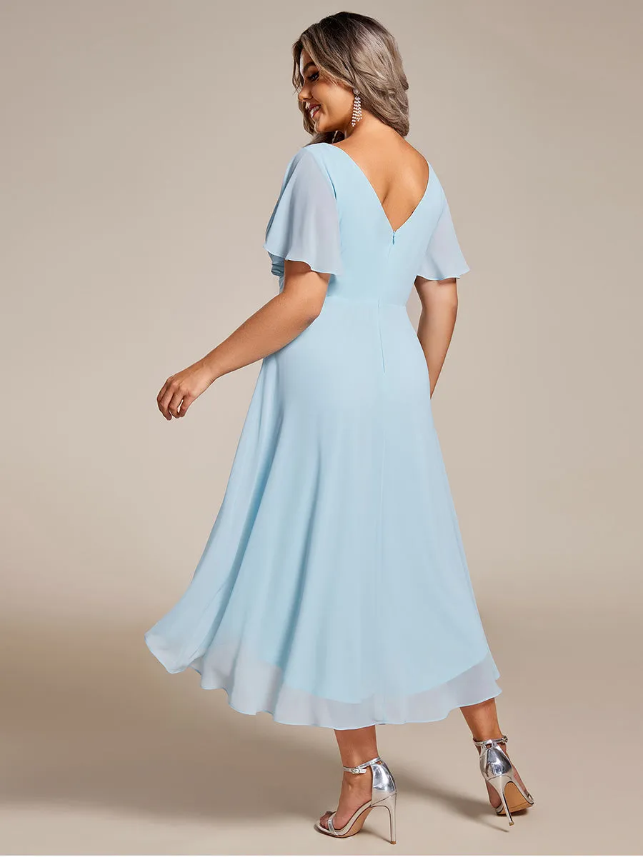 Plus Pleated Ruffles Chiffon Wholesale Wedding Guest Dresses