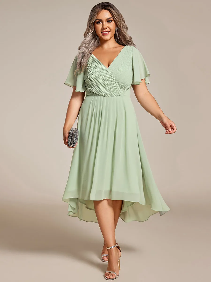 Plus Pleated Ruffles Chiffon Wholesale Wedding Guest Dresses