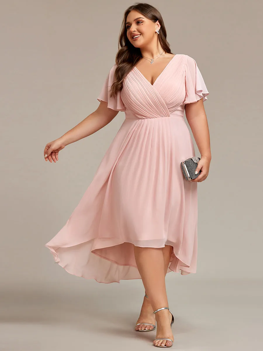 Plus Pleated Ruffles Chiffon Wholesale Wedding Guest Dresses