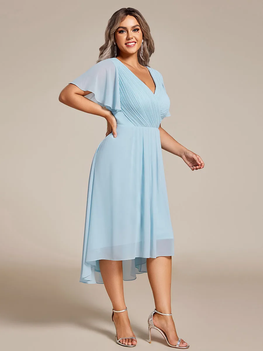 Plus Pleated Ruffles Chiffon Wholesale Wedding Guest Dresses