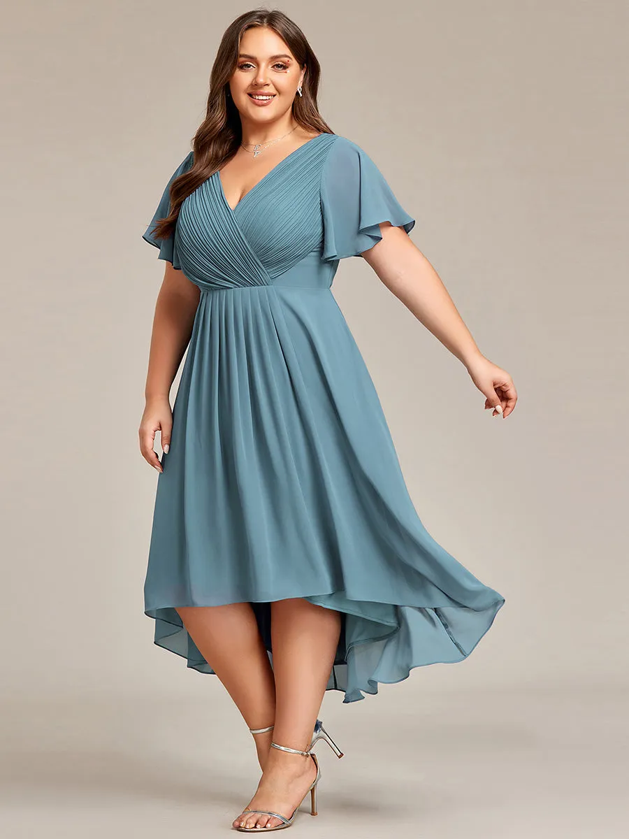 Plus Pleated Ruffles Chiffon Wholesale Wedding Guest Dresses