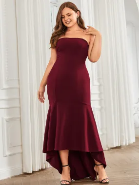 Plus Sexy Strapless Fishtail Asymmetrical Hem Wholesale Evening Dresses