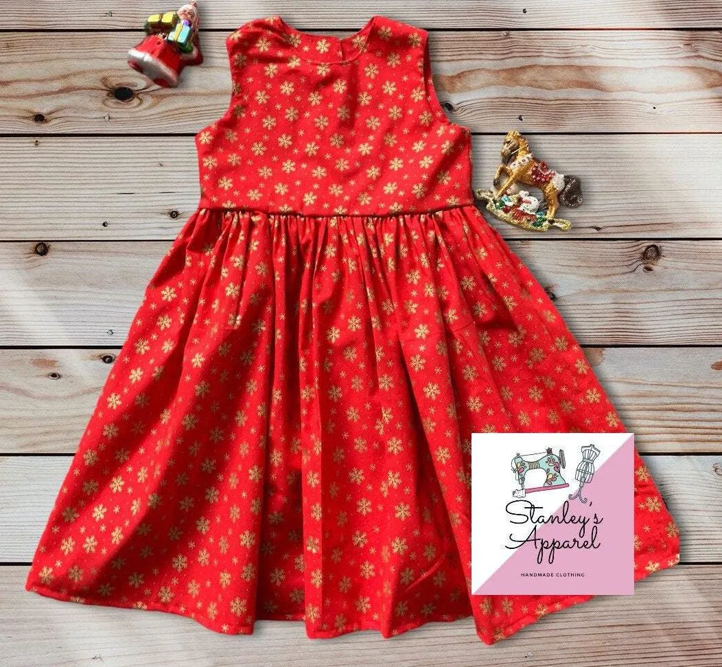 Red snowflake dress , Christmas dress