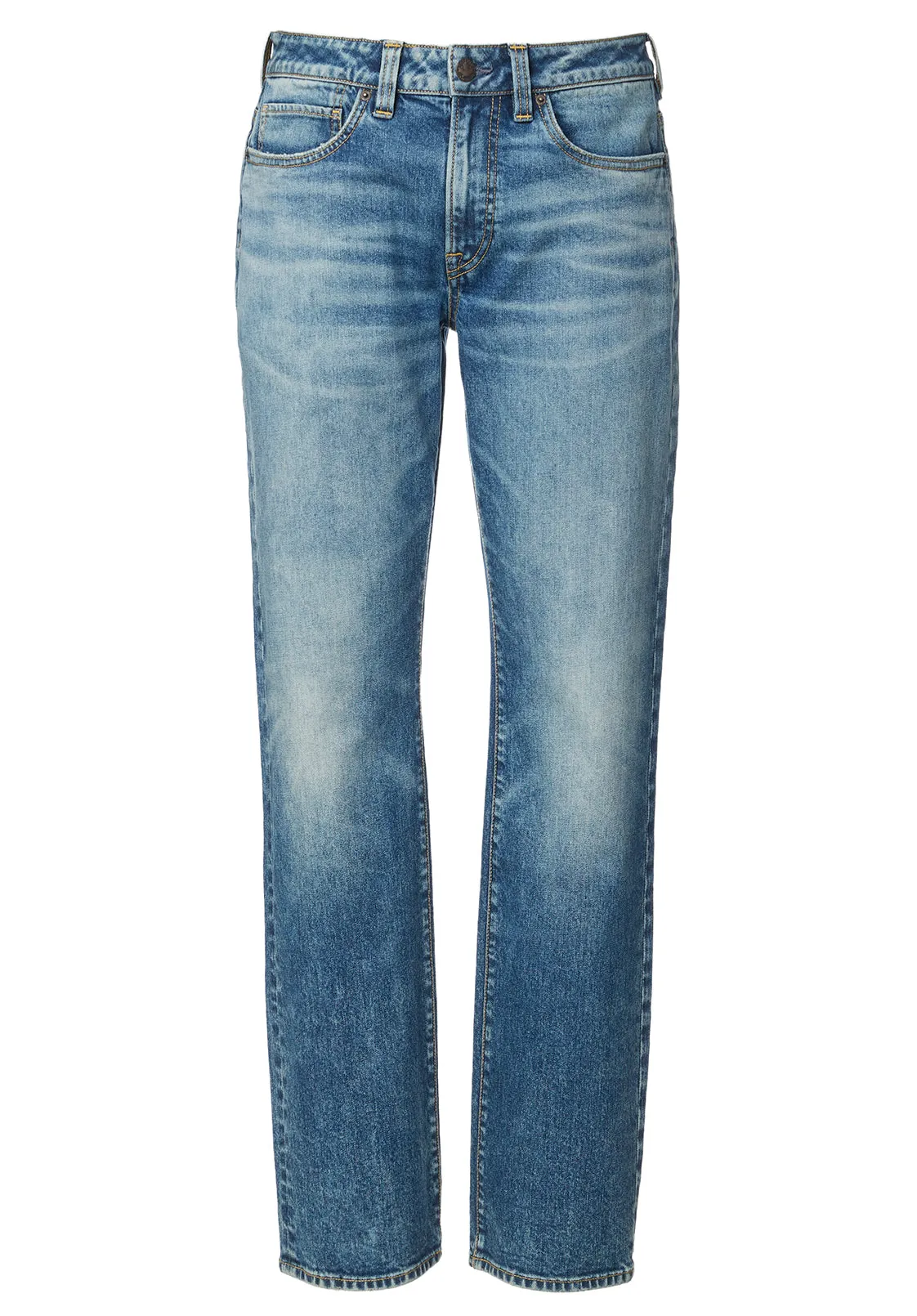 Relaxed Straight Driven Men's Jeans in Bleached Down Blue - BM22878