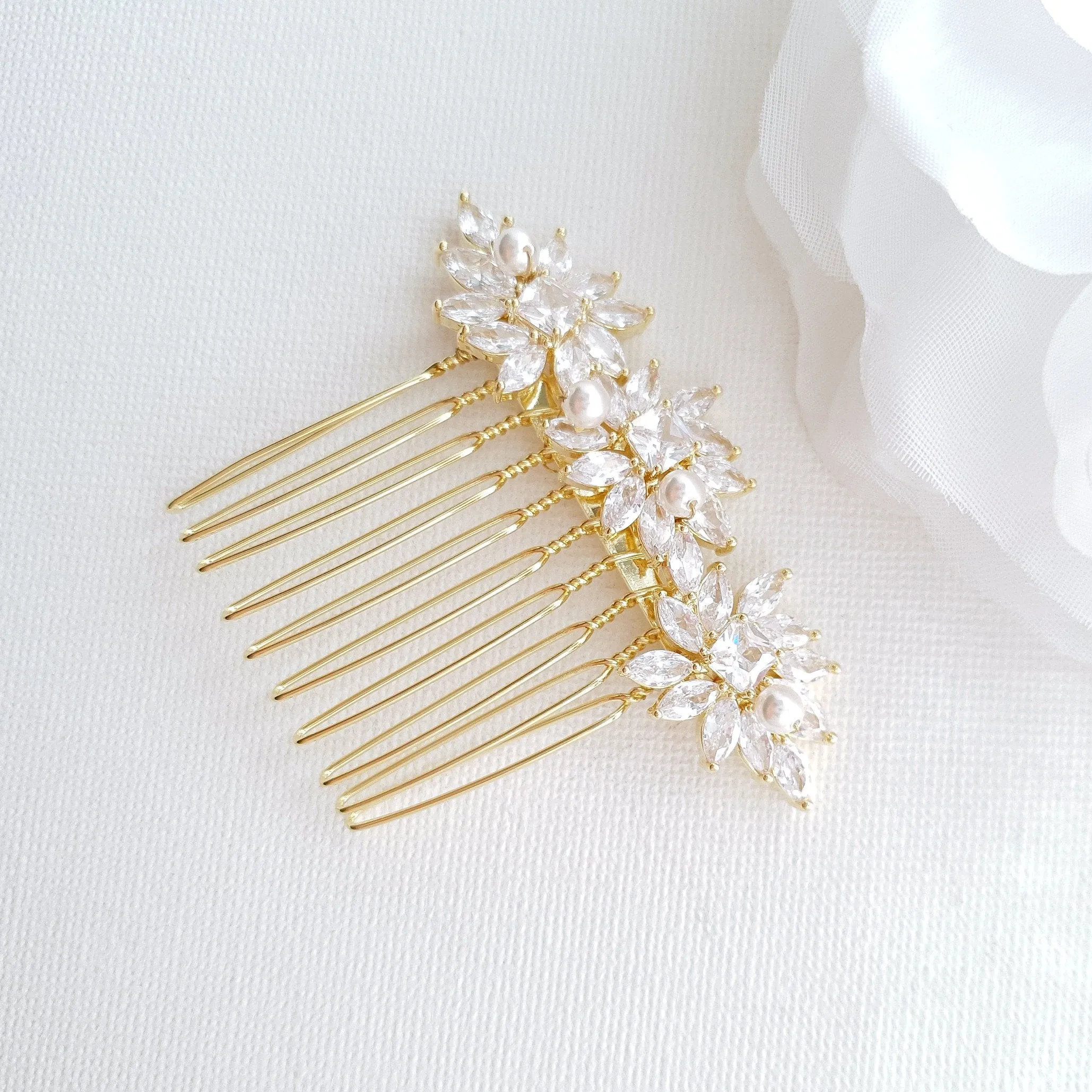 Rose Gold Hair Combs for Brides- Bridget