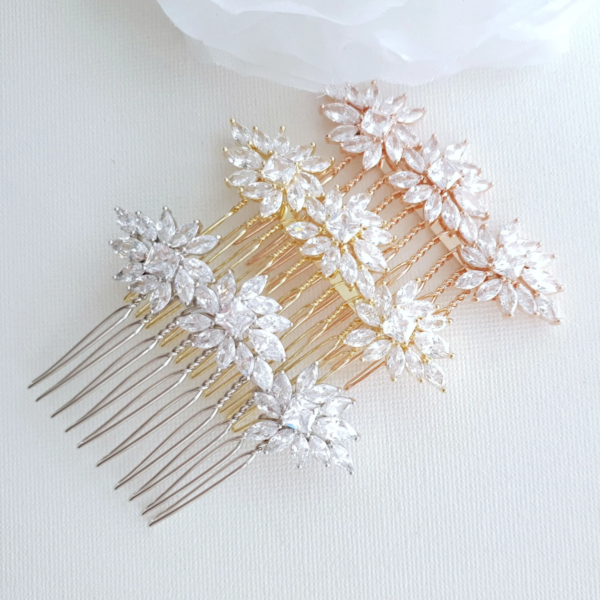 Rose Gold Hair Combs for Brides- Bridget