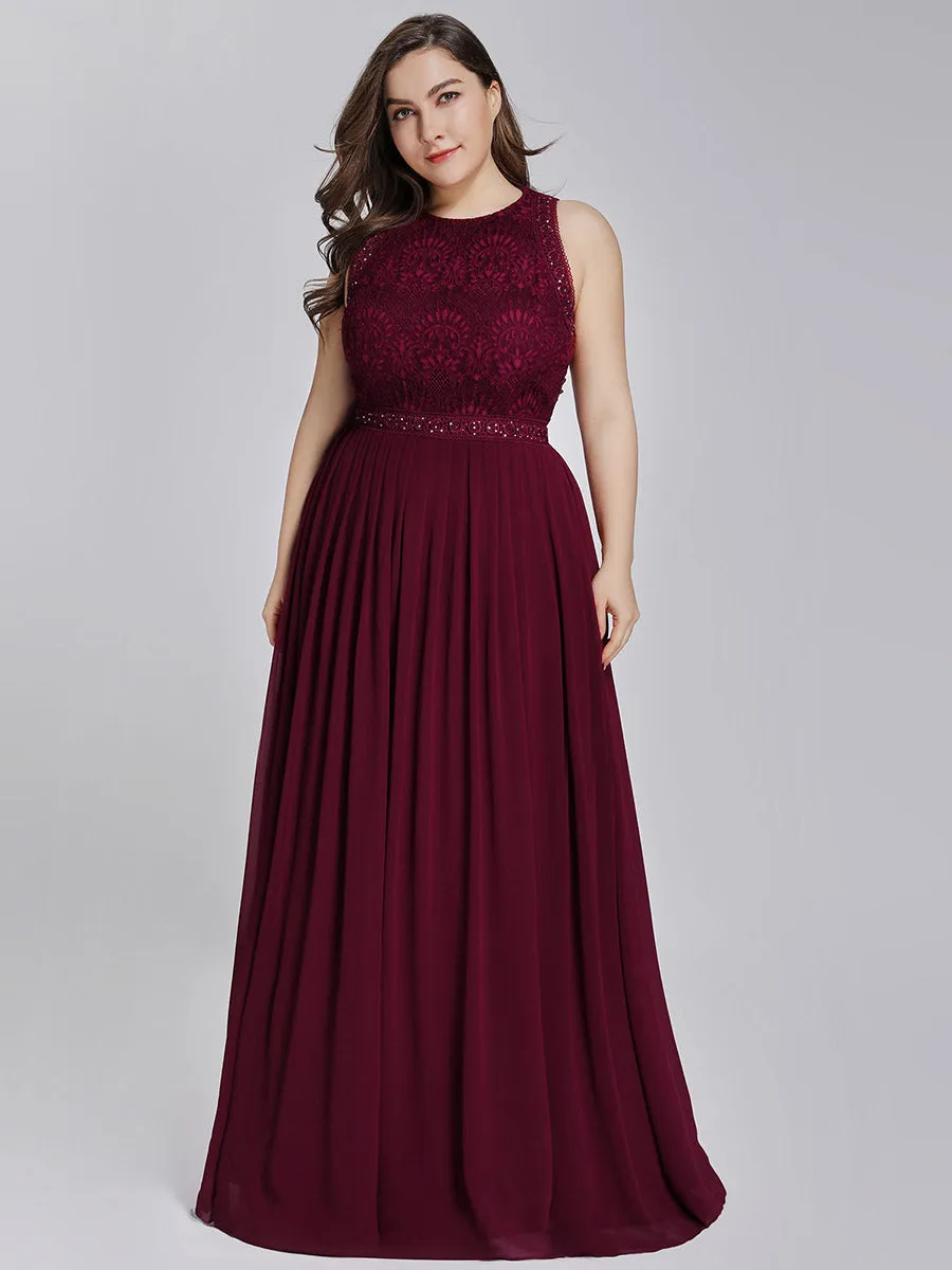 Round Neck Maxi Long Wholesale Plus Size Party Dresses for Women