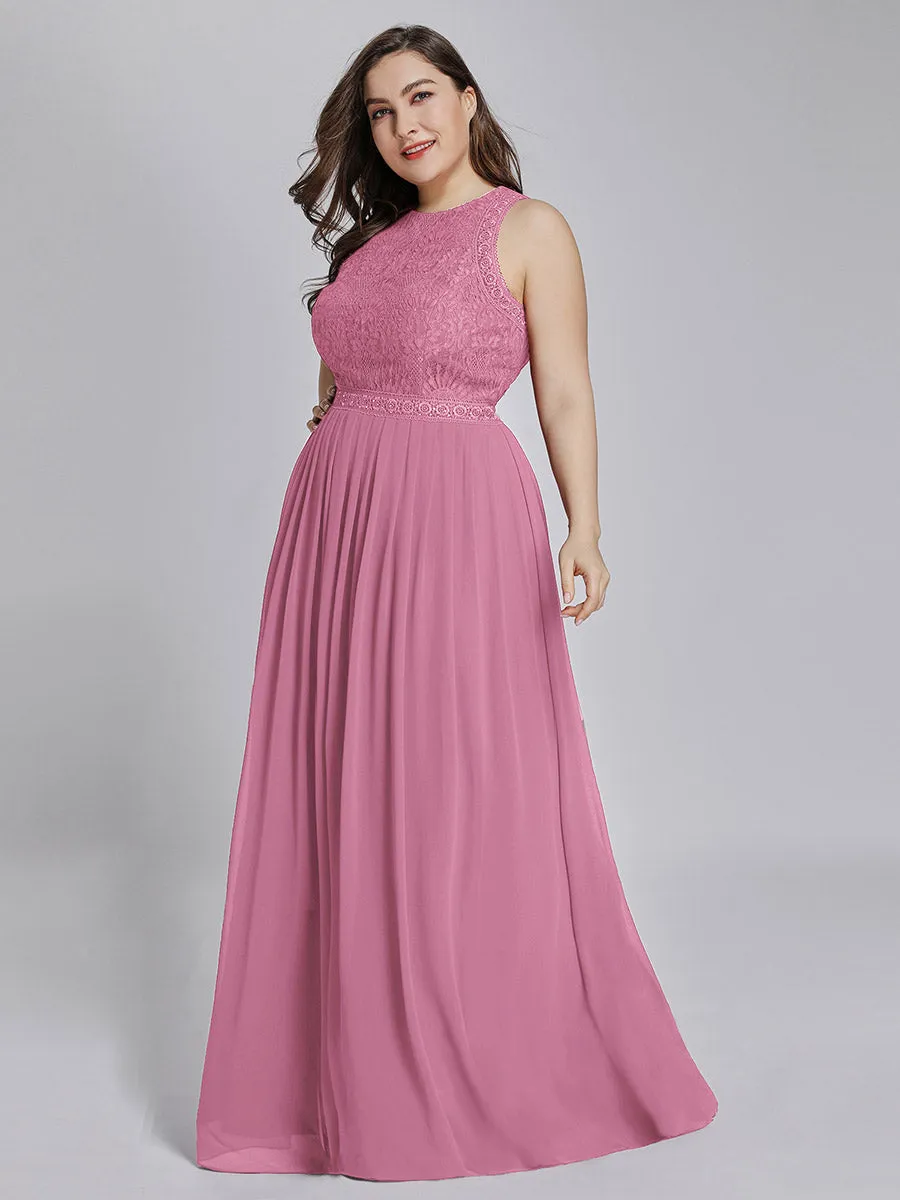 Round Neck Maxi Long Wholesale Plus Size Party Dresses for Women