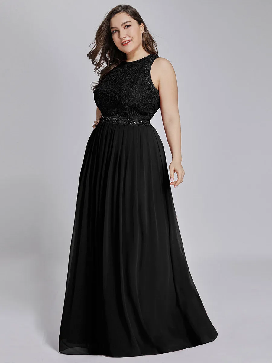 Round Neck Maxi Long Wholesale Plus Size Party Dresses for Women