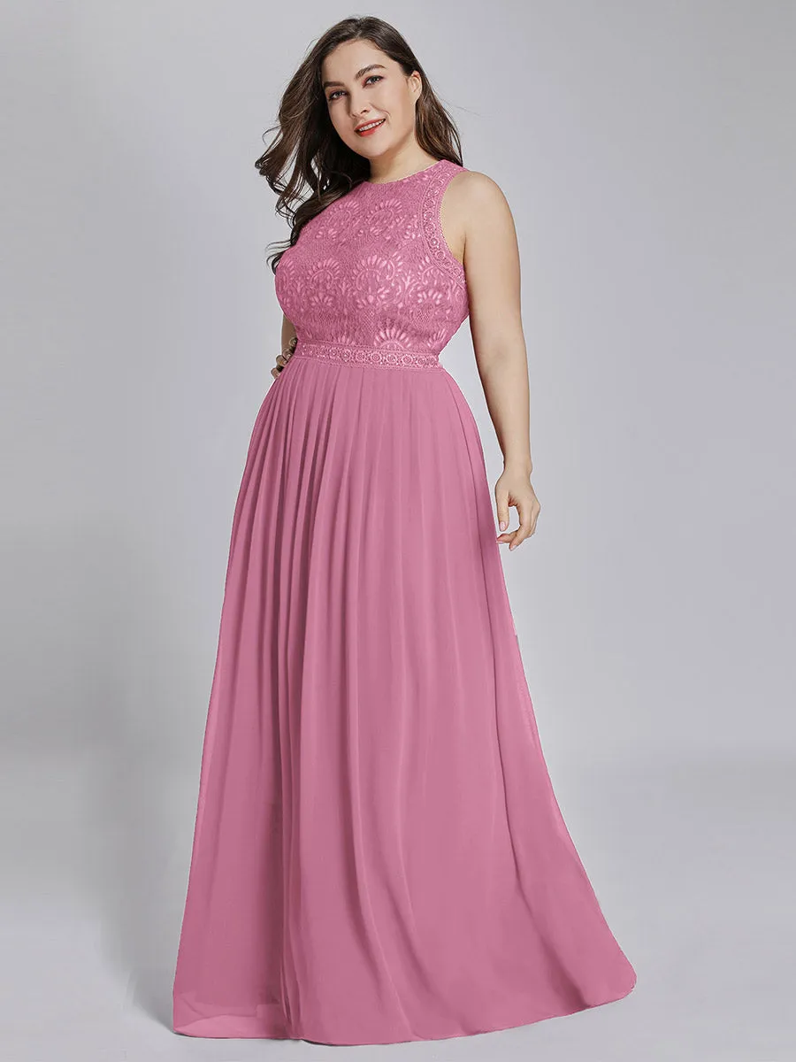 Round Neck Maxi Long Wholesale Plus Size Party Dresses for Women