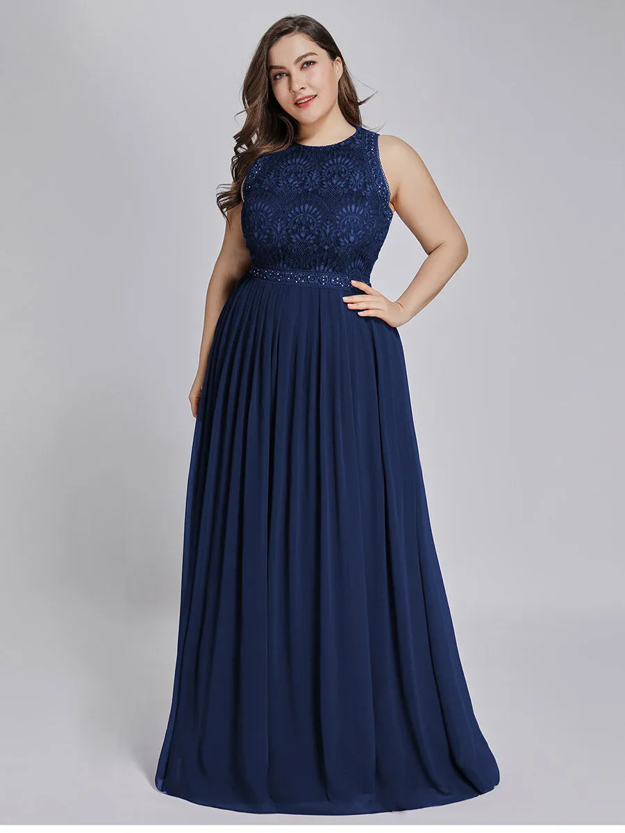 Round Neck Maxi Long Wholesale Plus Size Party Dresses for Women