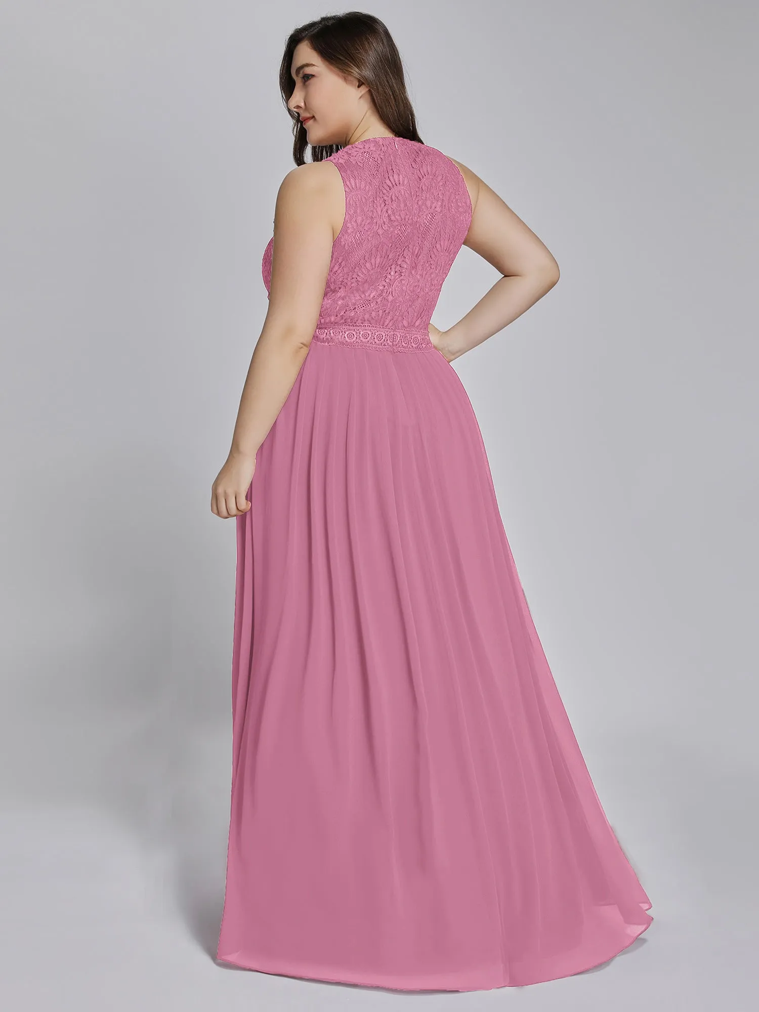 Round Neck Maxi Long Wholesale Plus Size Party Dresses for Women