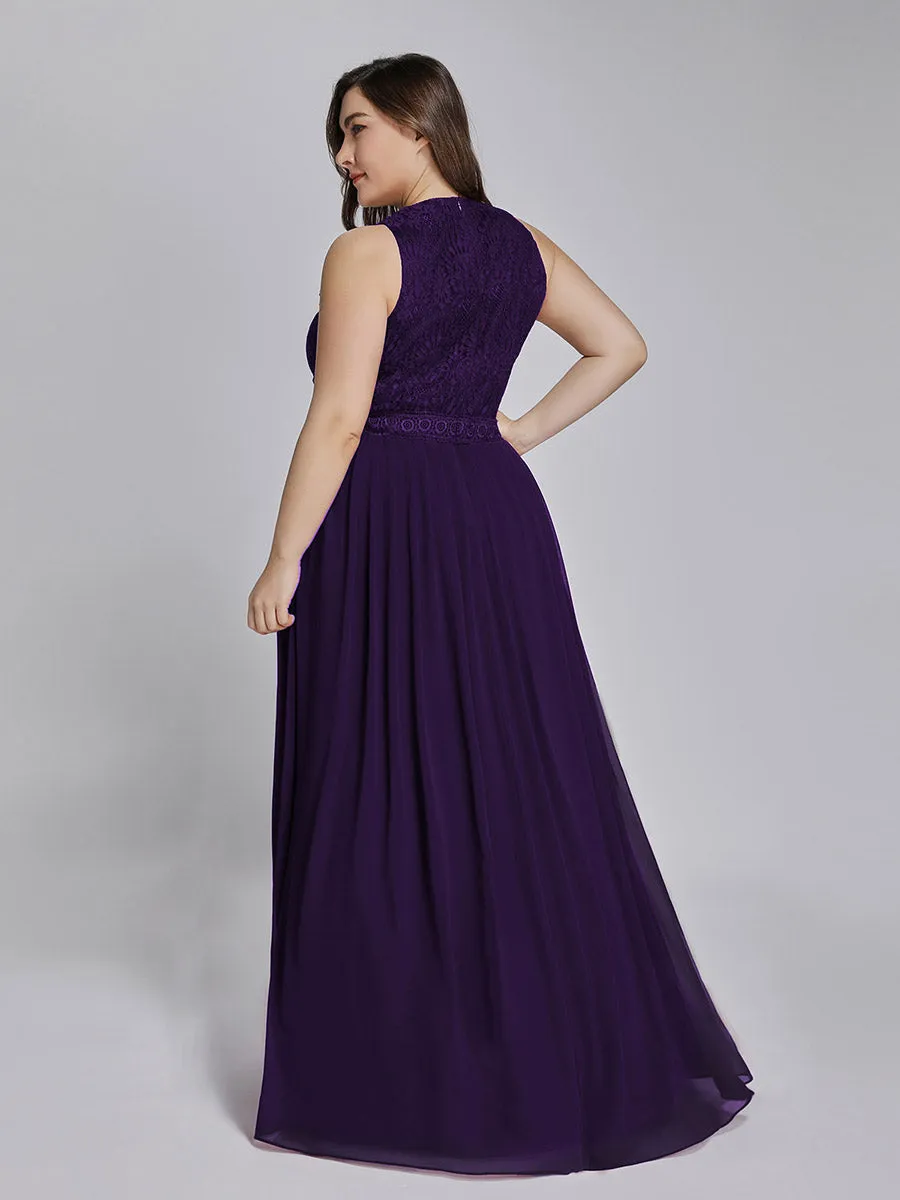 Round Neck Maxi Long Wholesale Plus Size Party Dresses for Women