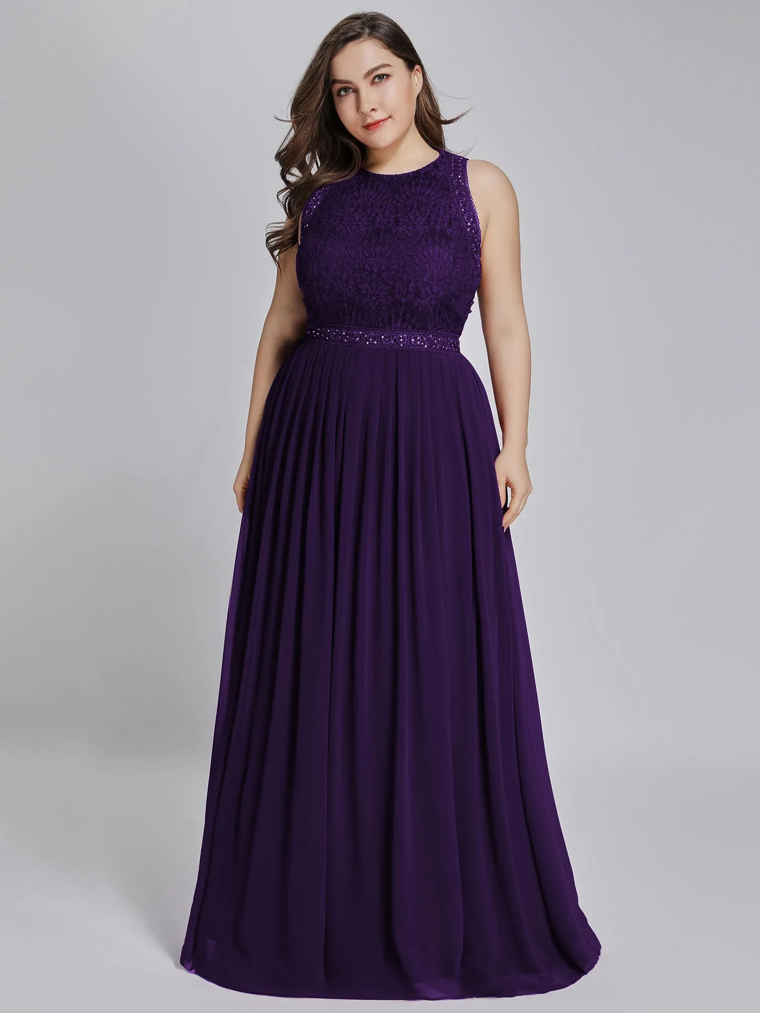 Round Neck Maxi Long Wholesale Plus Size Party Dresses for Women