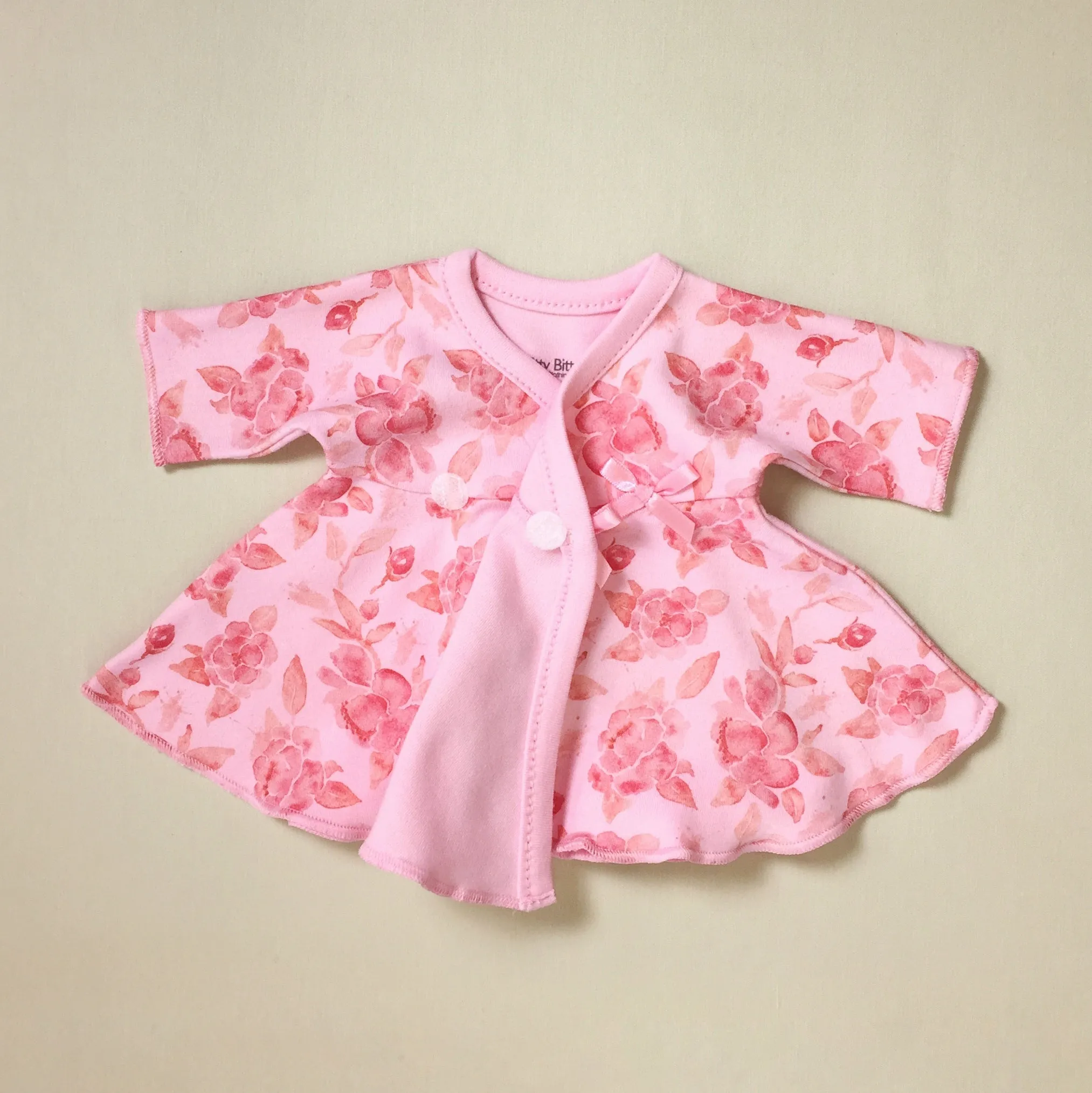 Ruffled NICU Dress & Headband Pink Begonias