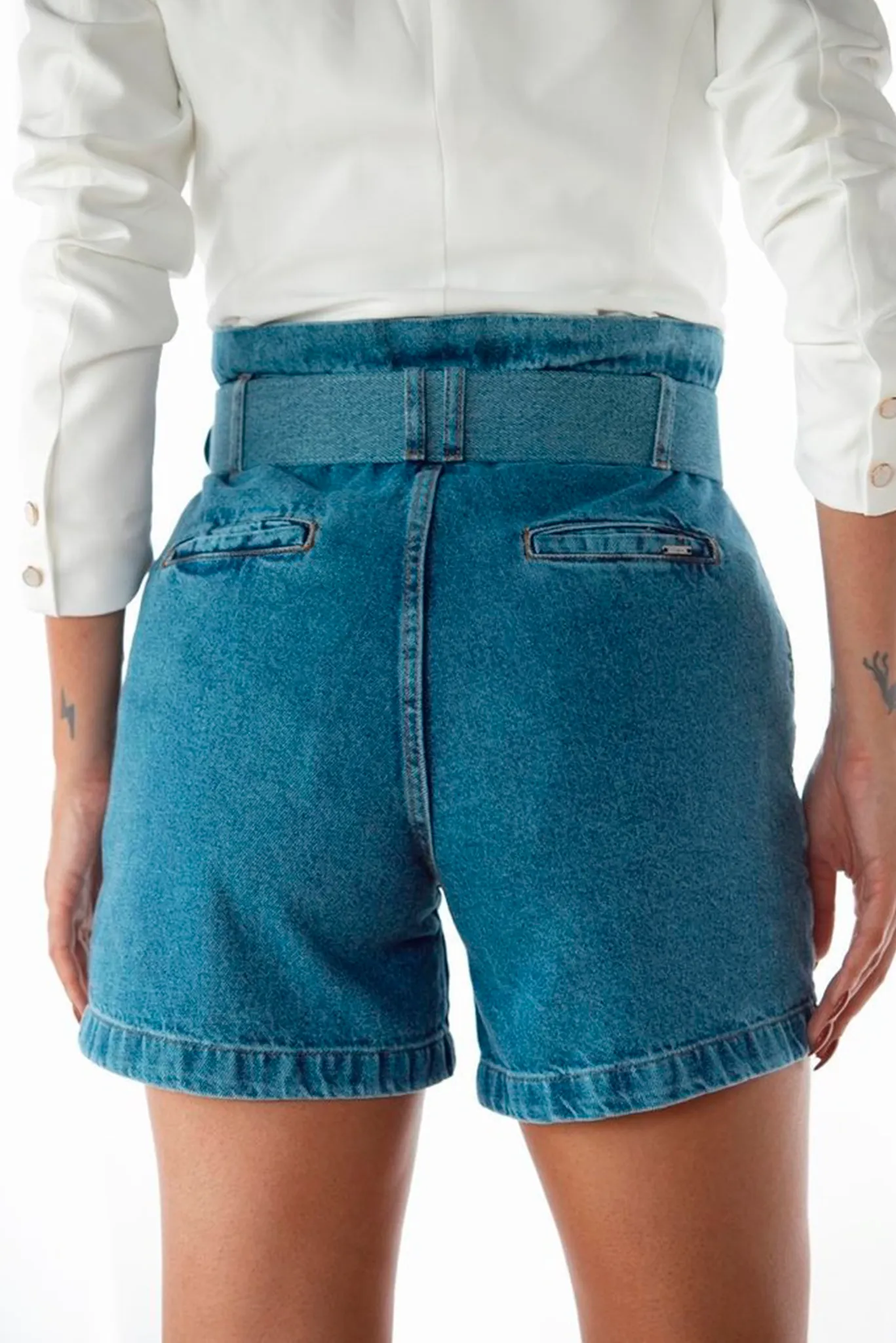 Short Cintura Alta Jeans