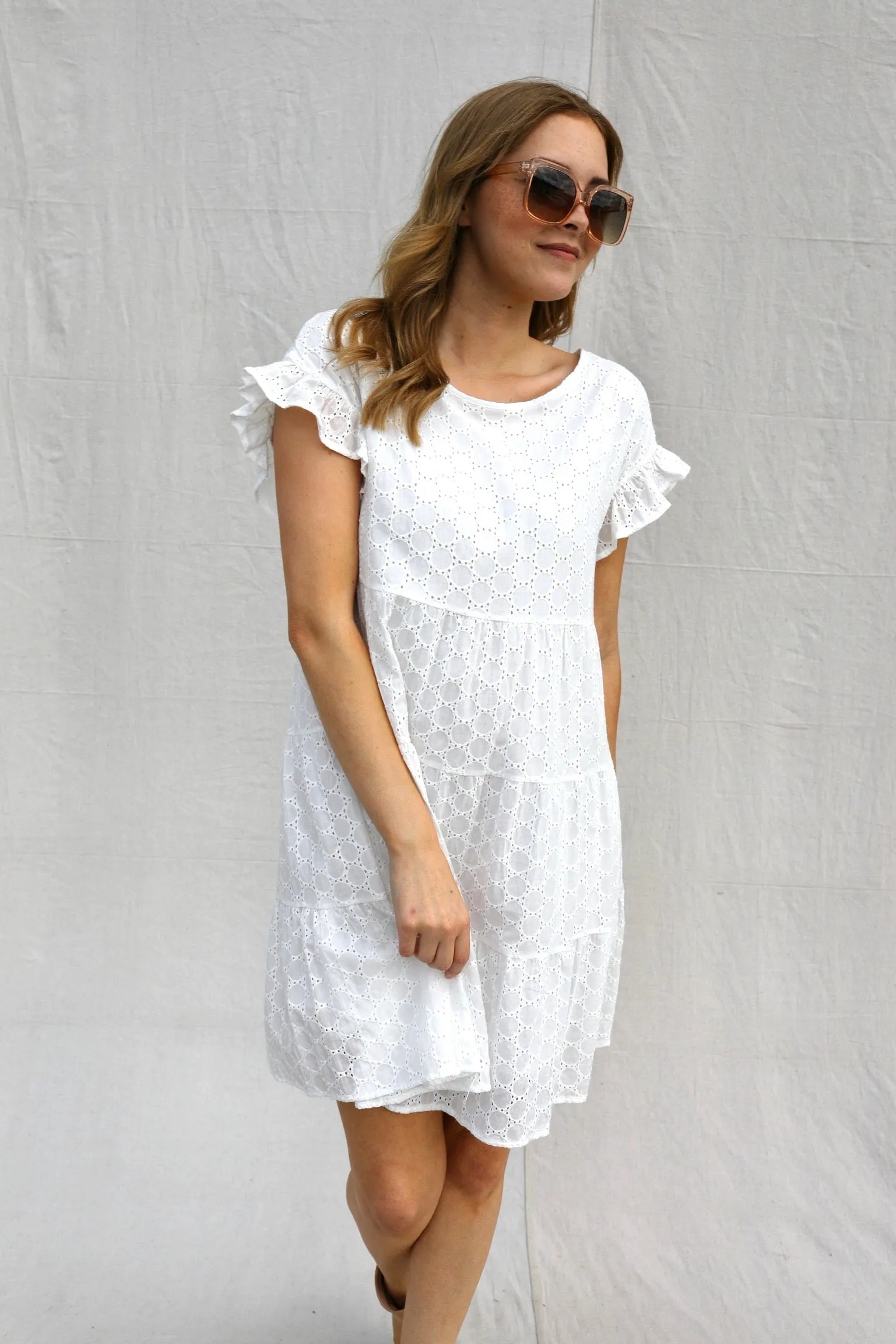 SIZE MEDIUM Sadie Eyelet Lace Dress