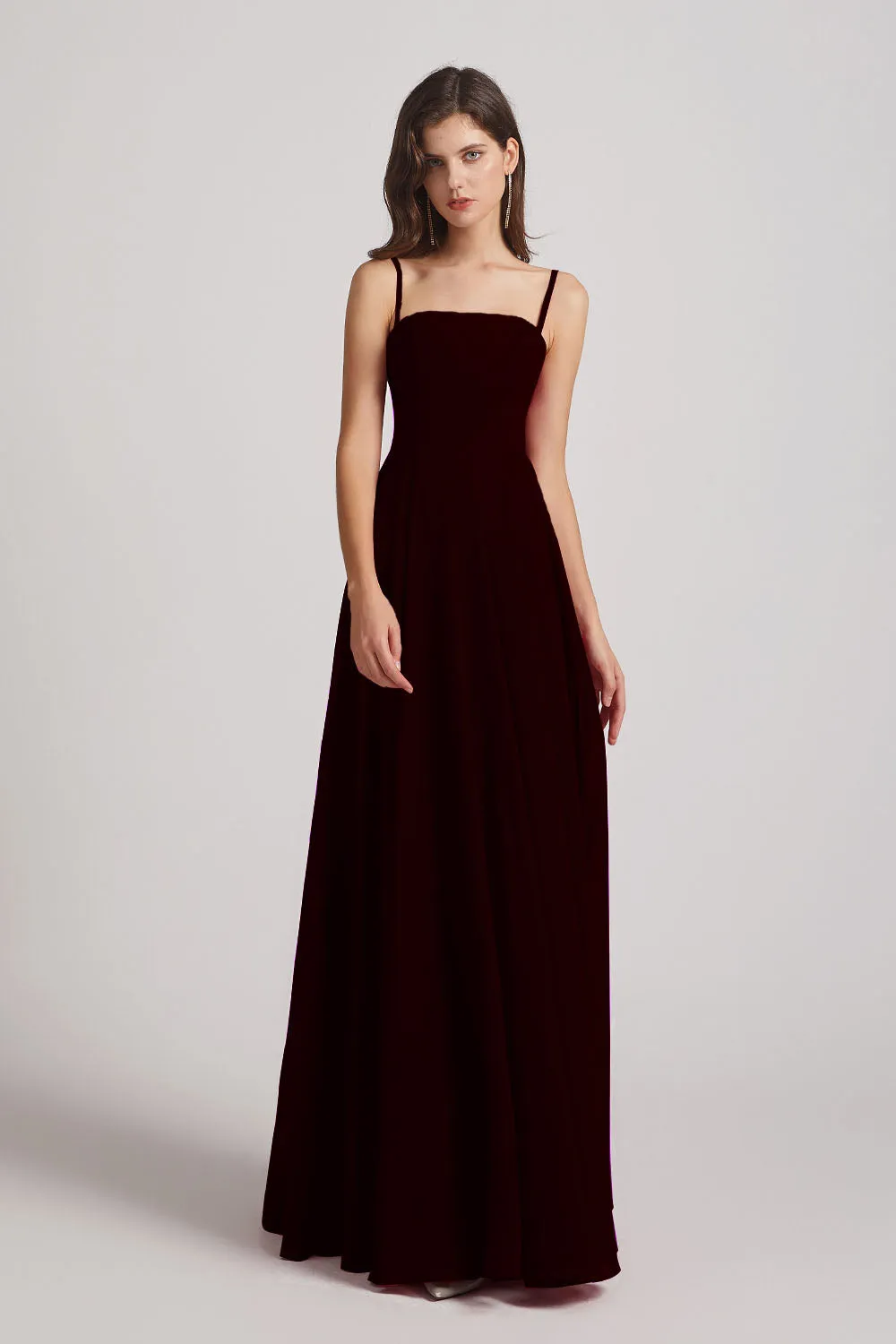 Spaghetti Straps A-Line Chiffon Pleated Bridesmaid Dresses (AF0063)