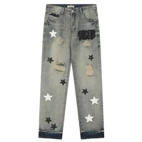 Star Distressed Jeans