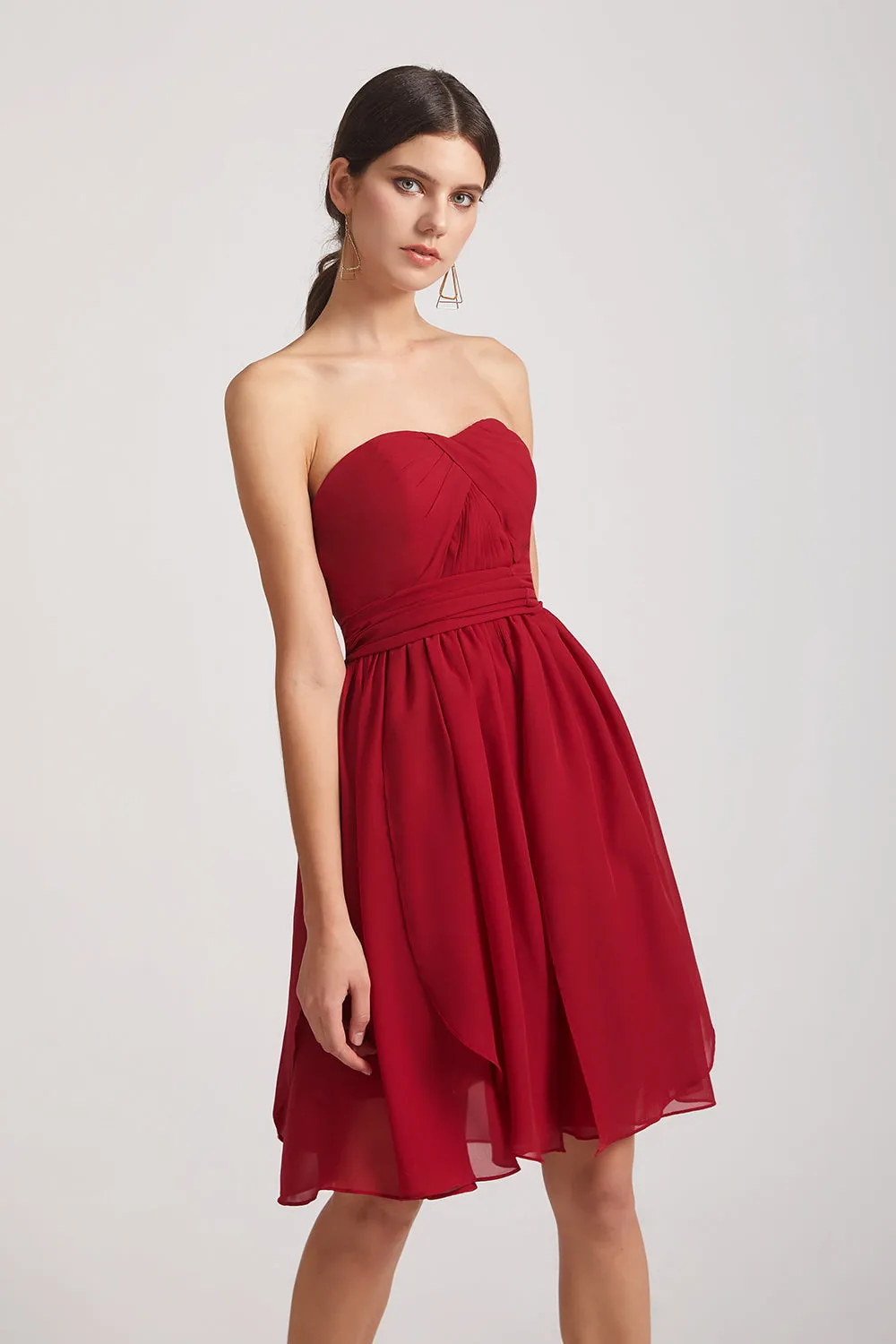 Sweetheart Chiffon Short Convertible Bridesmaid Dresses (AF0159)