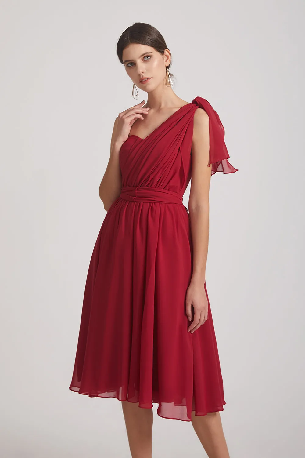 Sweetheart Convertible Short Chiffon Bridesmaid Dresses (AF0190)