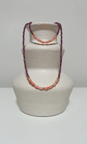 The Tunik Madre Coral & Lepidolite Necklace