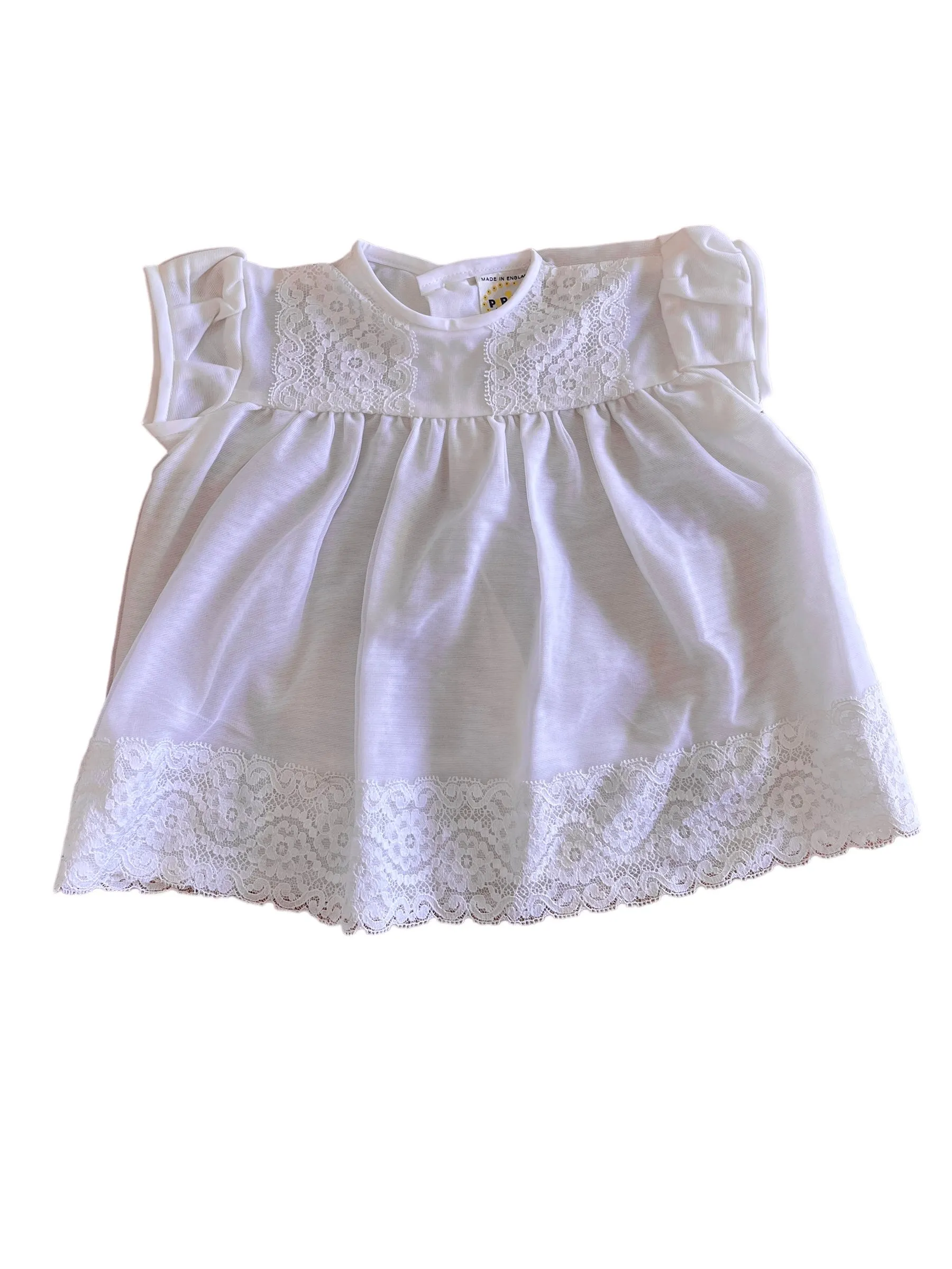 Vintage 60s Baby White Sheer Dress  6-9 Months